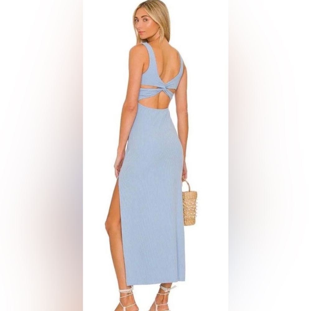 L*SPACE Mara Blue Ribbed Midi Dress